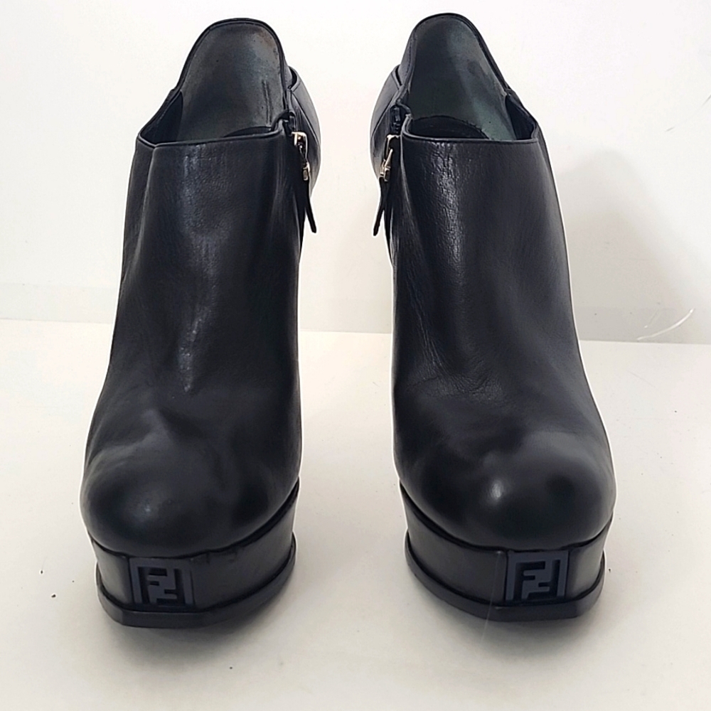 Fendi Black Platform Booties Size 41 - Picture 2 of 12